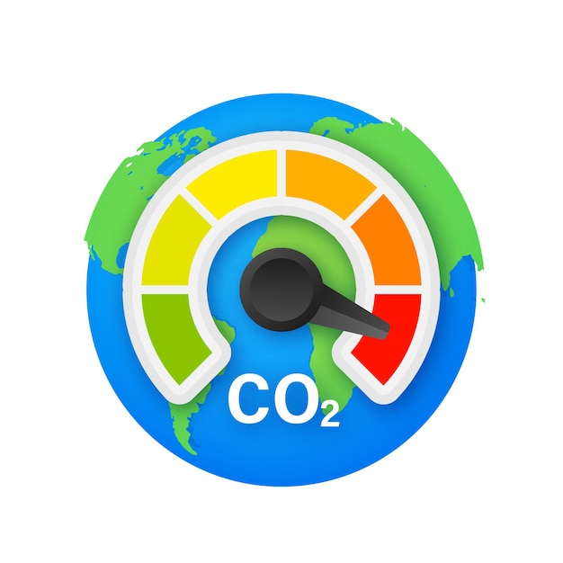 Ilustración con diseño de ecología de indicador co sobre ilustración de vector de fondo blanco