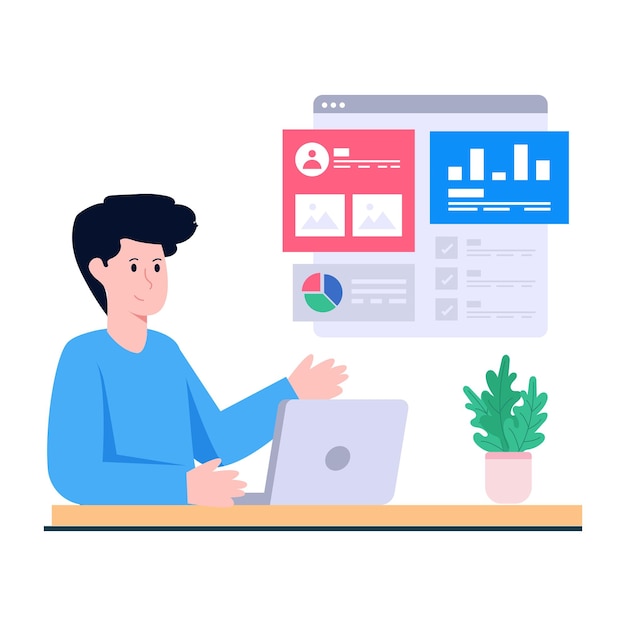 Ilustración de diseño editable de estadísticas web