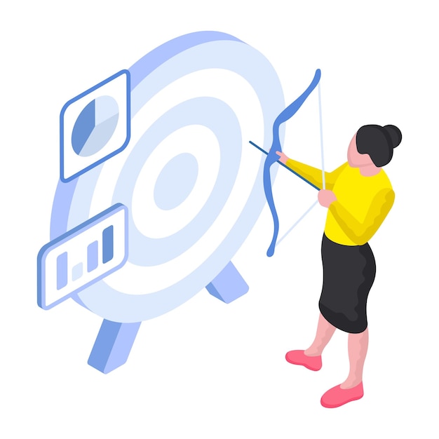 Ilustración de diseño editable del objetivo empresarial