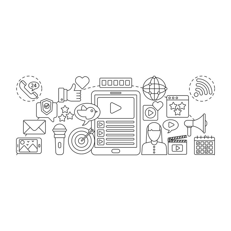 Vector una ilustración de diseño editable de las redes sociales.