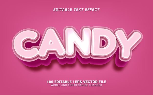 Ilustración de diseño de efecto de texto de estilo 3d de caramelo