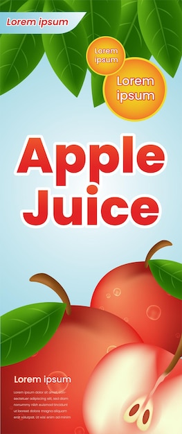 Ilustración del diseño del embalaje de Apple Juice