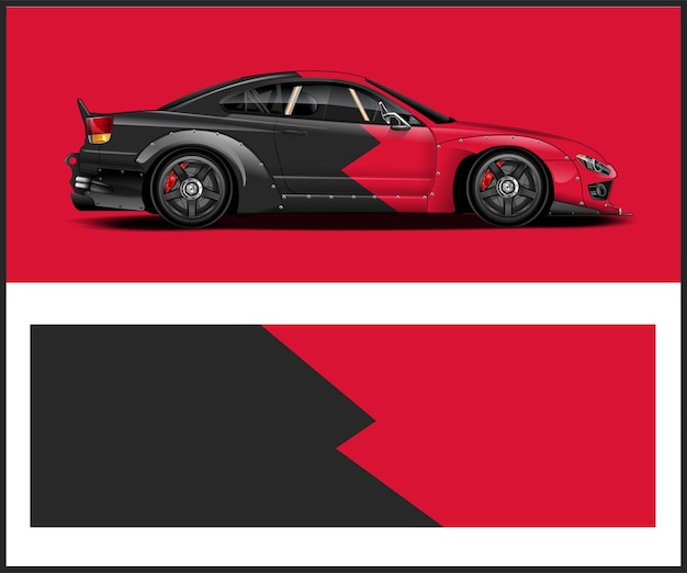 Ilustración del diseño de la envoltura del coche de carreras