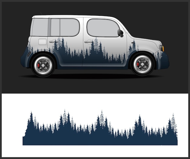Ilustración del diseño de la envoltura del coche de carreras