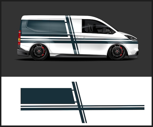 Ilustración del diseño de la envoltura del coche de carreras