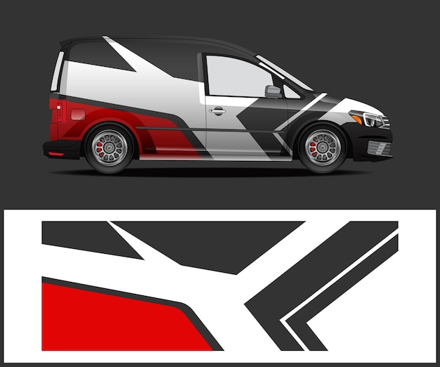 Ilustración del diseño de la envoltura del coche de carreras