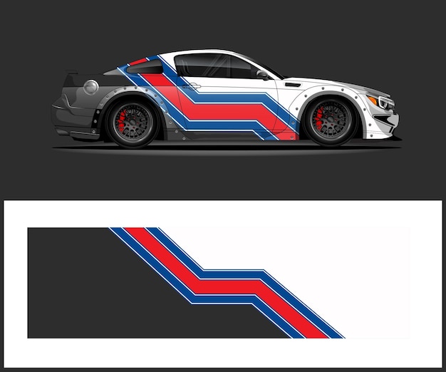 Ilustración del diseño de la envoltura del coche de carreras