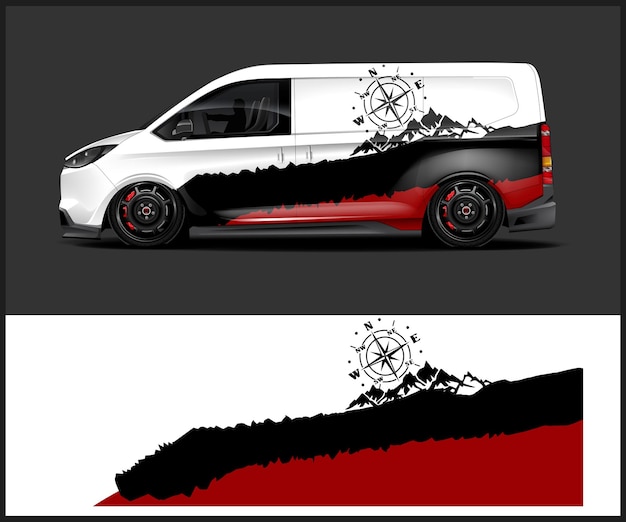 Ilustración del diseño de la envoltura del coche de carreras
