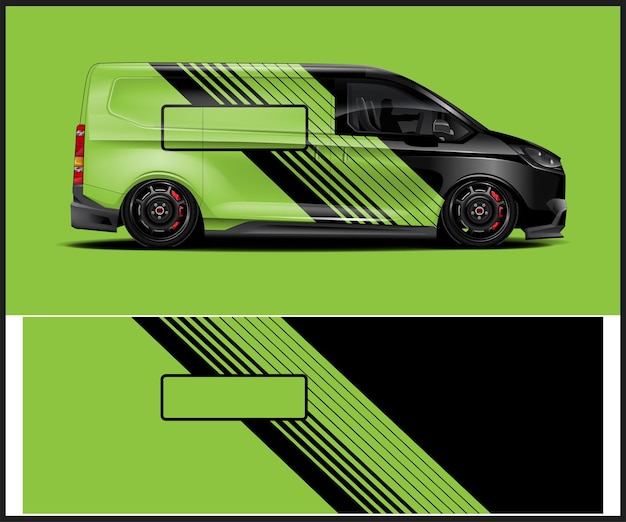 Ilustración del diseño de la envoltura del coche Sporty Van