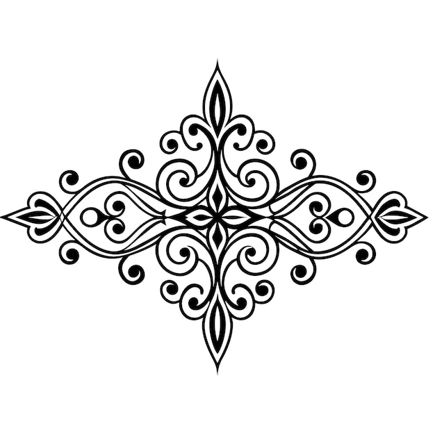 Ilustración de diseño de esquina floral y divisor decorativo abstracto