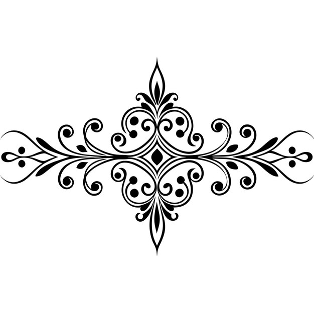 Ilustración de diseño de esquina floral y divisor decorativo abstracto