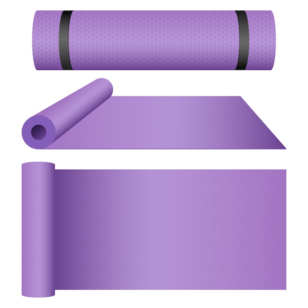 Ilustración de diseño de estera de yoga aislada sobre fondo blanco