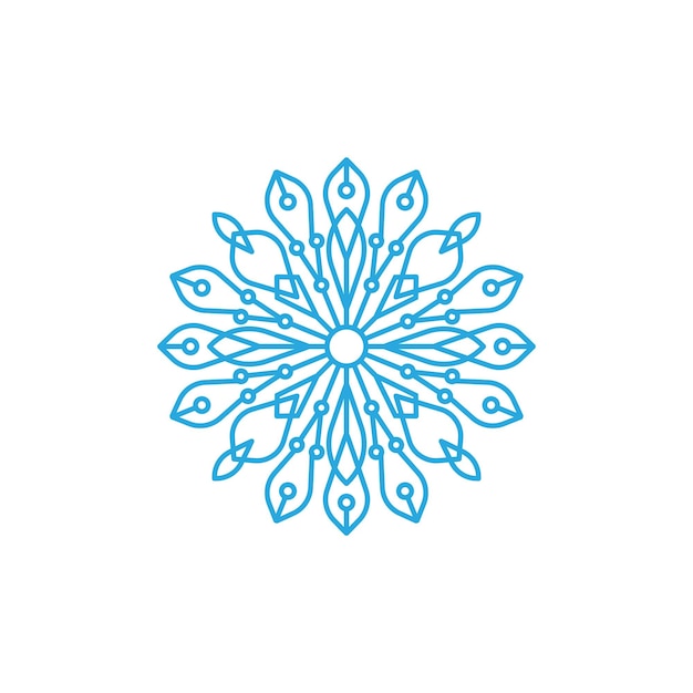 Ilustración de diseño de estilo de copos de nieve