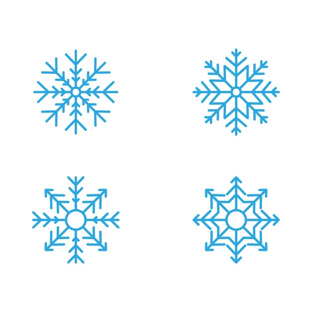 Ilustración de diseño de estilo de copos de nieve