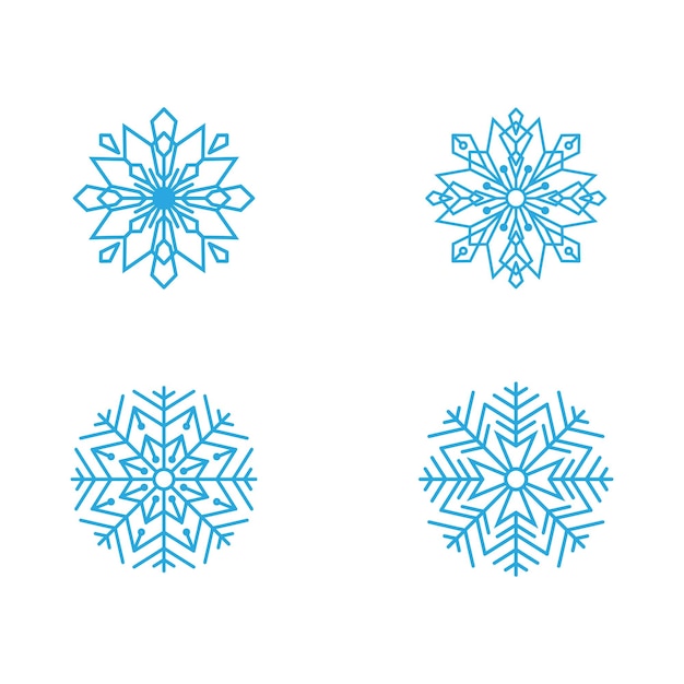 Ilustración de diseño de estilo de copos de nieve