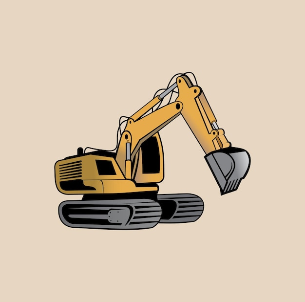 Ilustración de diseño de excavadora de dibujos animados
