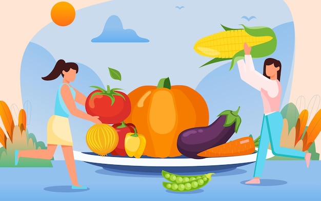 Vector ilustración del diseño de la fiesta de la cosecha de frutas