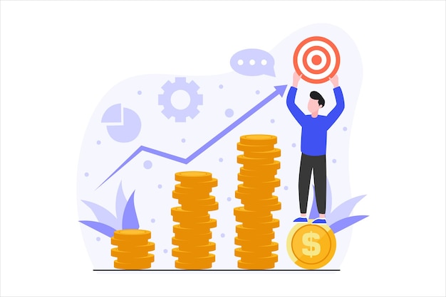Ilustración de diseño de finanzas de negocios