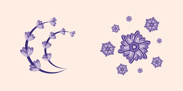 Ilustración de diseño de flor de lavanda