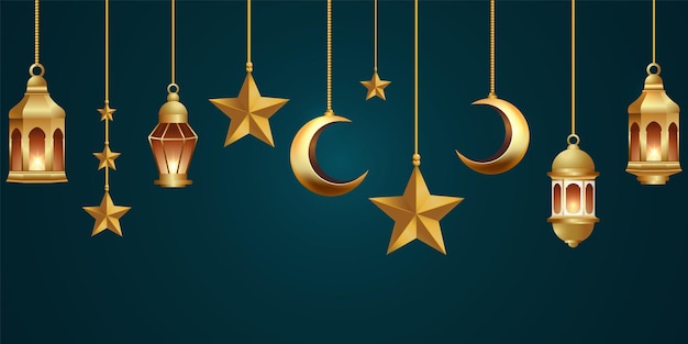 Ilustración de diseño de fondo de banner de ramadan kareem