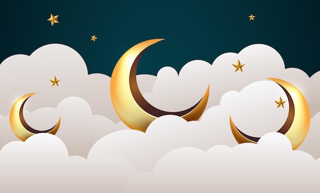 Ilustración de diseño de fondo de banner de ramadan kareem