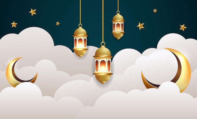 Ilustración de diseño de fondo de banner de ramadan kareem