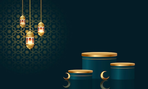 Ilustración de diseño de fondo de banner de ramadan kareem