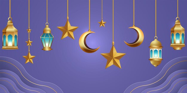 Ilustración de diseño de fondo de banner de ramadan kareem