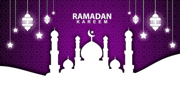 Ilustración de diseño de fondo de banner de ramadan kareem