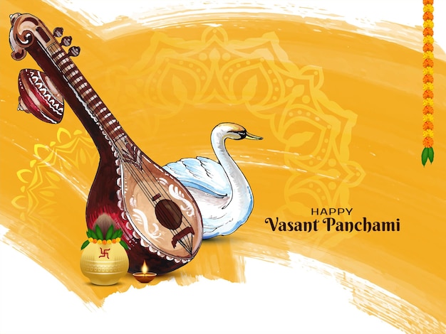 Vector ilustración del diseño de fondo del festival vasant panchami