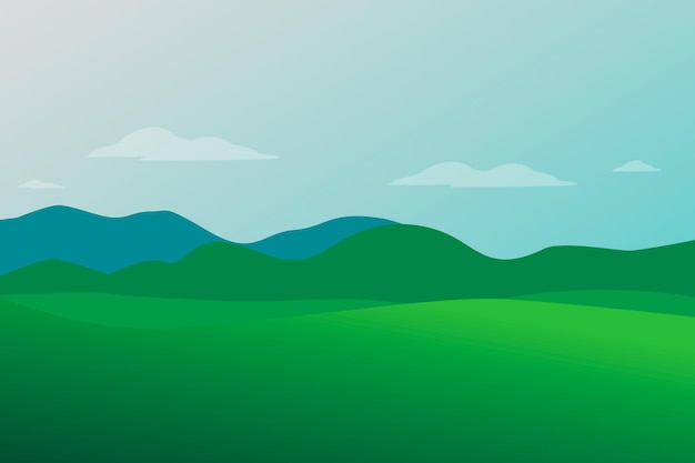 Ilustración del diseño de fondo de paisaje de verano de vector plano