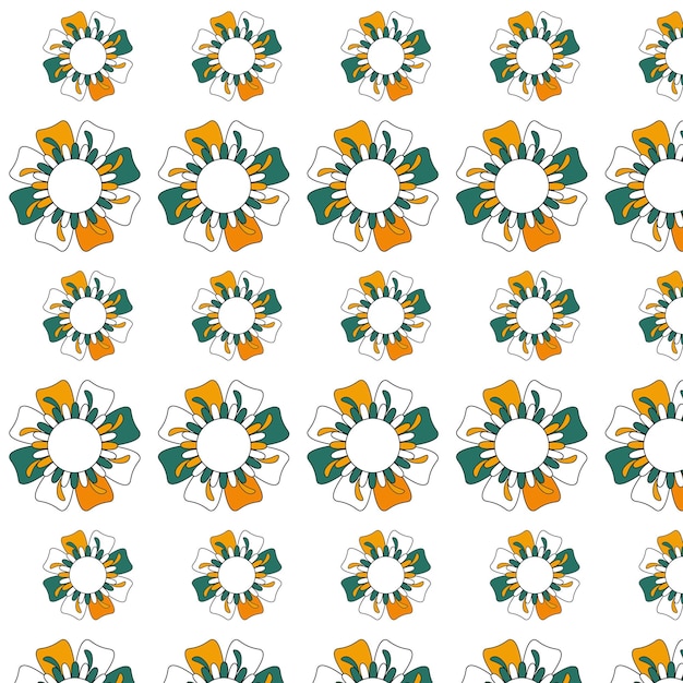 Ilustración de diseño de fondo de patrón de flores naturales de patrones sin fisuras florales