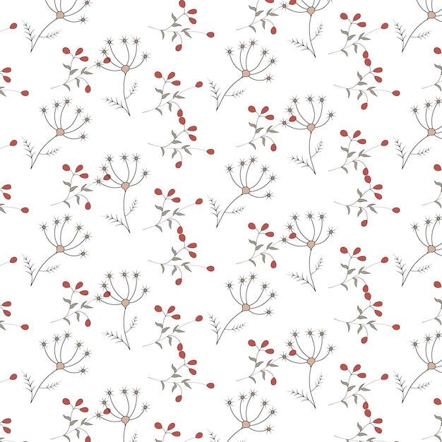 Ilustración de diseño de fondo de patrón de flores silvestres de patrones sin fisuras florales
