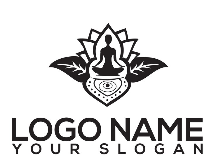 Ilustración del diseño de gradiente del logotipo de Free leaf man