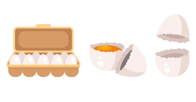 Ilustración de diseño gráfico de concepto aislado de caja de paquete de paquete de huevo