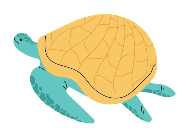 Ilustración de diseño gráfico de concepto aislado de personaje de tortuga animal de tortuga marina