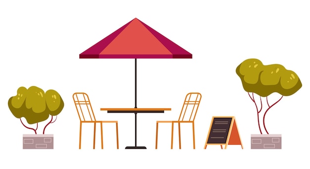 Vector ilustración de diseño gráfico de concepto de elemento de diseño aislado café terraza al aire libre