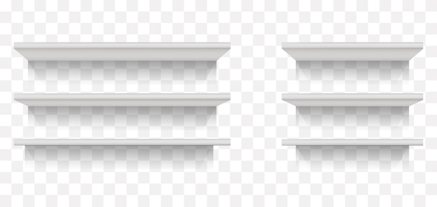 Ilustración de diseño gráfico de concepto de madera vacía de estantería de estante blanco