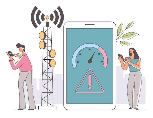 Ilustración de diseño gráfico de concepto de pérdida de wifi de error de acceso wifi de tecnología de Internet