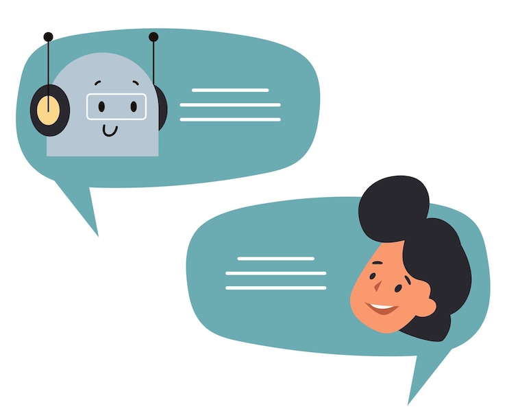 Vector ilustración de diseño gráfico del concepto de teléfono hatbot chat bot de la aplicación messenger