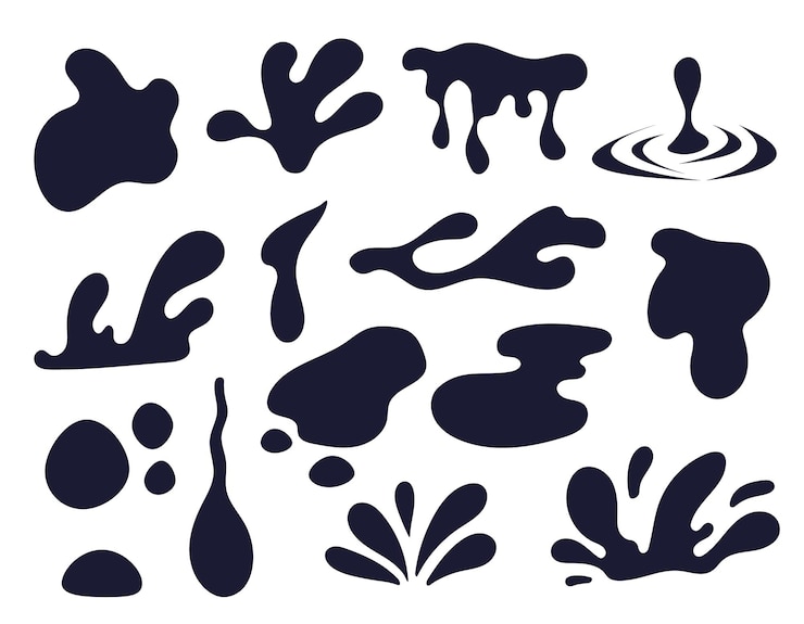 Vector ilustración de diseño gráfico de conjunto aislado de sombra de gota de agua negra