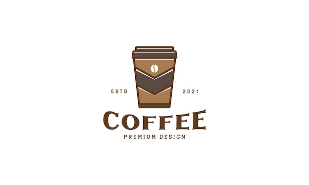 Ilustración de diseño gráfico de icono de vector de símbolo de logotipo de vaso de café moderno