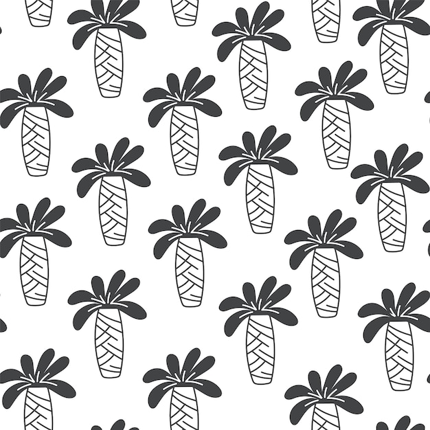 Ilustración de diseño gráfico de patrón abstracto tropical transparente de playa de palmeras