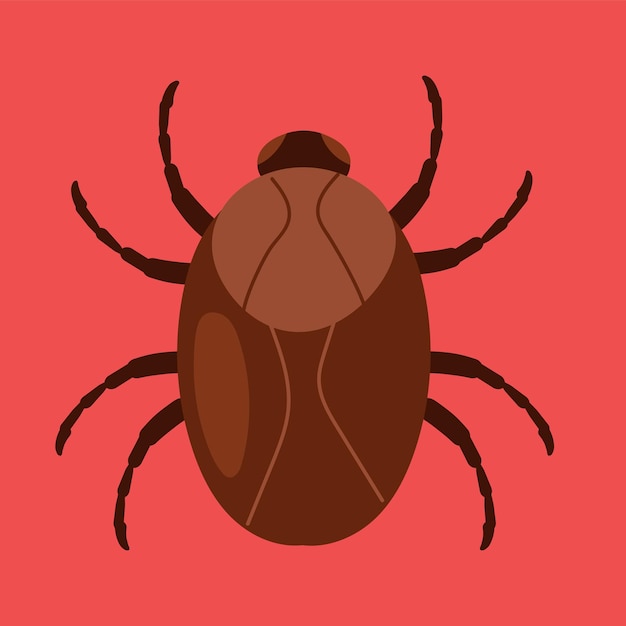Ilustración de diseño gráfico plano vectorial de cucaracha aislada sobre fondo blanco
