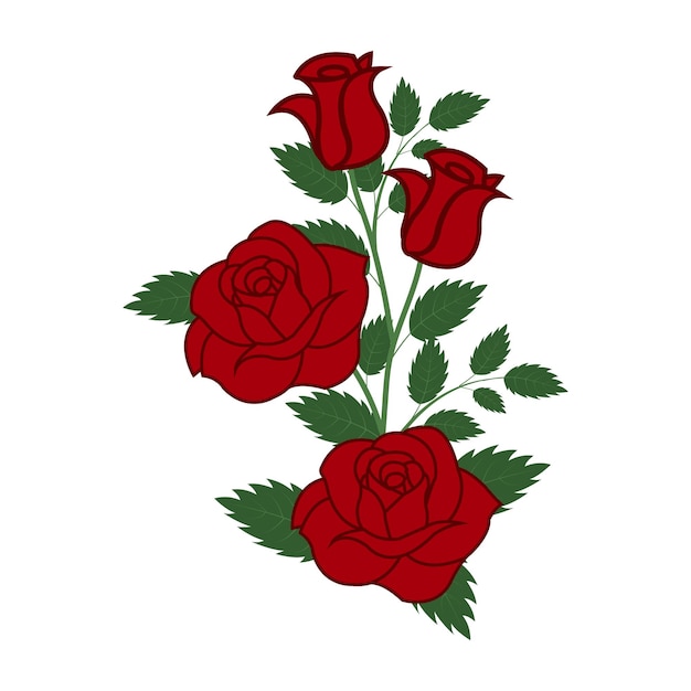 Ilustración de diseño gráfico de vector floral de hermoso color sobre fondo blanco