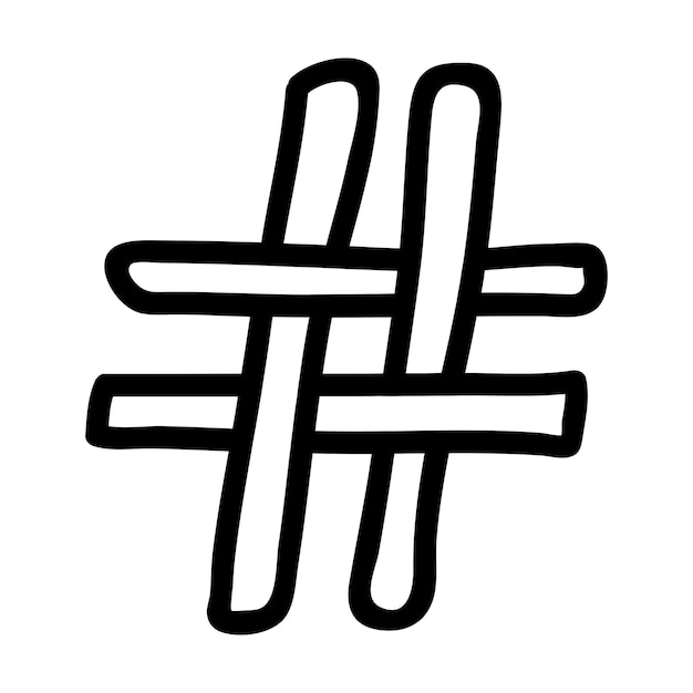 Ilustración del diseño gráfico vectorial del icono de la etiqueta hash
