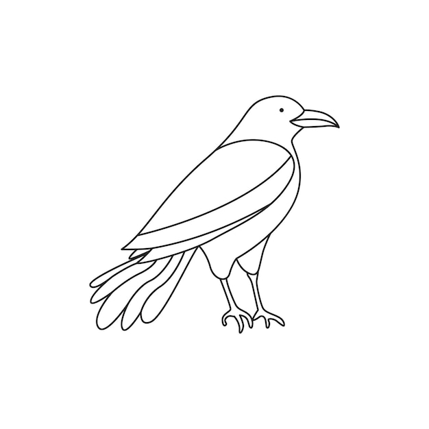 Ilustración de diseño de icono de arte de línea de pájaros