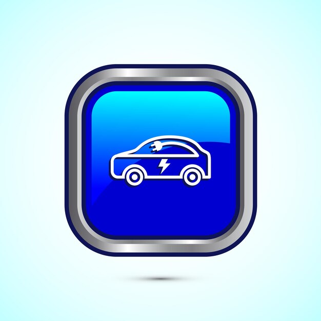 Ilustración del diseño del icono del automóvil eléctrico Símbolo de la estación de carga del automóvil Diseño del botón de color pastel