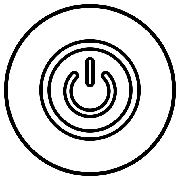 Ilustración del diseño del icono del botón de potencia vectorial