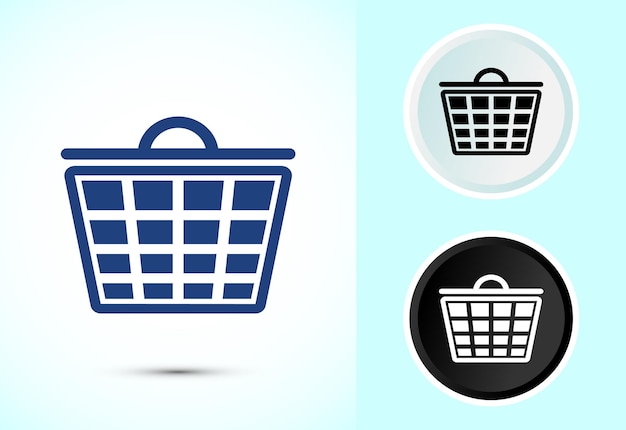 Ilustración del diseño del icono de la canasta Icono de la caja de compras
